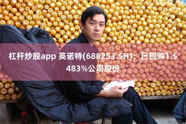 杠杆炒股app 英诺特(688253.SH)：已回购1.5483%公司股份