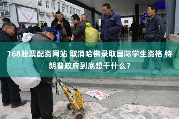 168股票配资网站 取消哈佛录取国际学生资格 特朗普政府到底想干什么？
