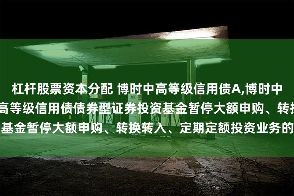 杠杆股票资本分配 博时中高等级信用债A,博时中高等级信用债C: 博时中高等级信用债债券型证券投资基金暂停大额申购、转换转入、定期定额投资业务的公告