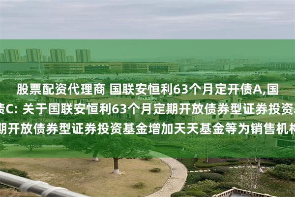 股票配资代理商 国联安恒利63个月定开债A,国联安恒利63个月定开债C: 关于国联安恒利63个月定期开放债券型证券投资基金增加天天基金等为销售机构的公告