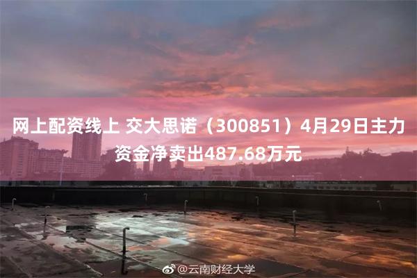 网上配资线上 交大思诺（300851）4月29日主力资金净卖出487.68万元